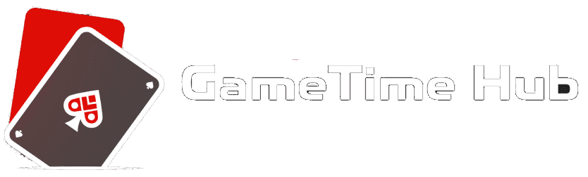 Pixelated text saying "GameTi" on a black background.